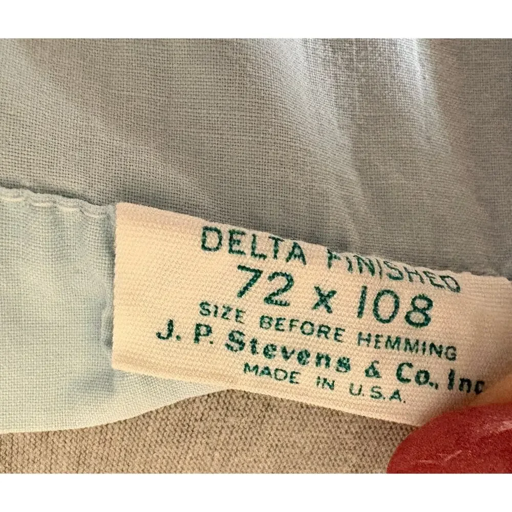 Vintage J.P. Stevens & Co., Inc. Utica Floral Double Flat Twin Blue Floral Sheet